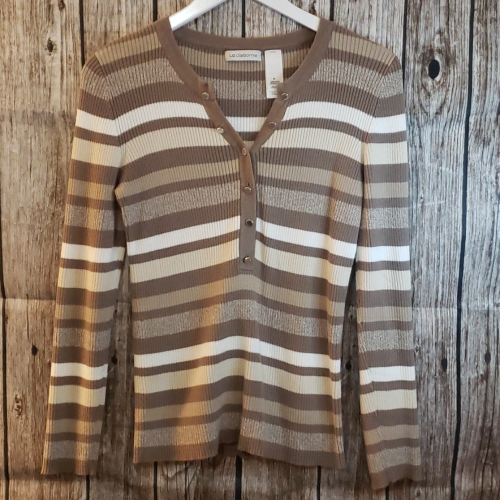Striped ribbed sweater